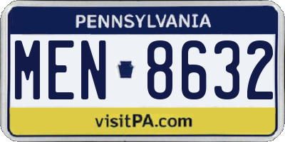 PA license plate MEN8632