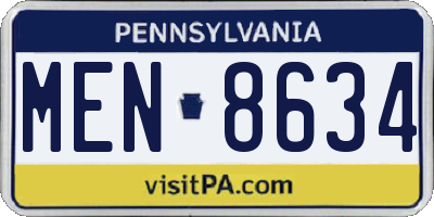 PA license plate MEN8634