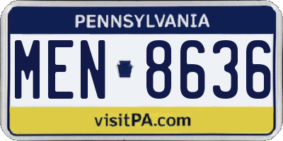 PA license plate MEN8636