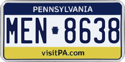 PA license plate MEN8638