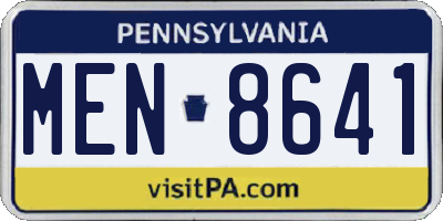 PA license plate MEN8641