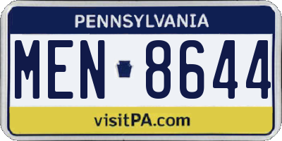 PA license plate MEN8644