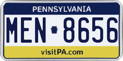 PA license plate MEN8656
