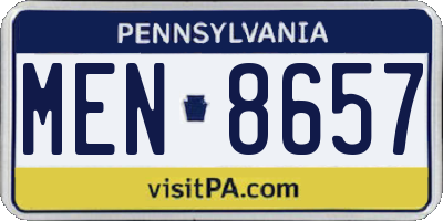 PA license plate MEN8657