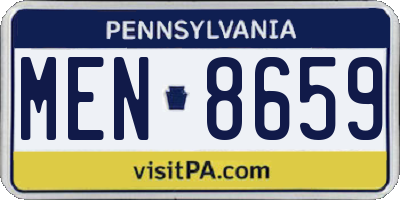 PA license plate MEN8659