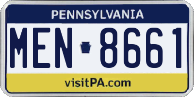PA license plate MEN8661