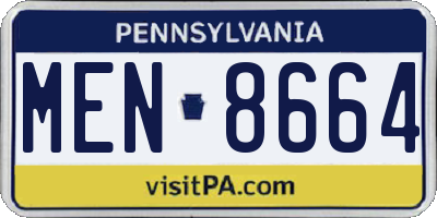 PA license plate MEN8664