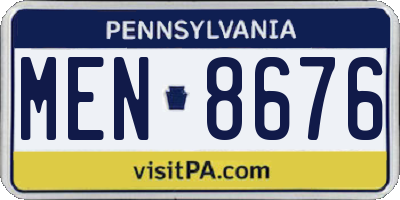 PA license plate MEN8676