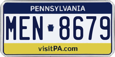 PA license plate MEN8679