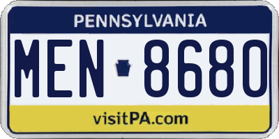 PA license plate MEN8680