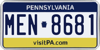 PA license plate MEN8681