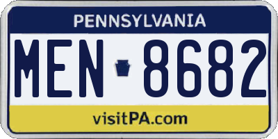PA license plate MEN8682