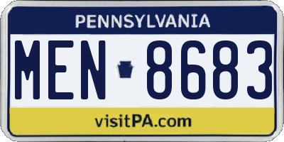 PA license plate MEN8683