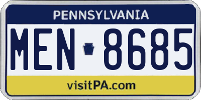 PA license plate MEN8685