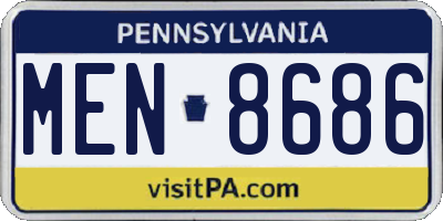 PA license plate MEN8686