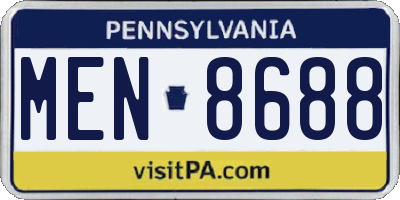 PA license plate MEN8688