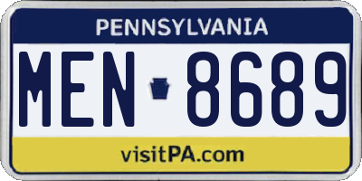 PA license plate MEN8689
