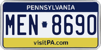 PA license plate MEN8690