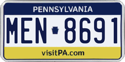 PA license plate MEN8691