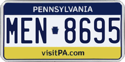 PA license plate MEN8695