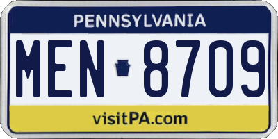 PA license plate MEN8709