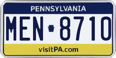 PA license plate MEN8710