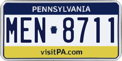PA license plate MEN8711