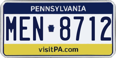 PA license plate MEN8712