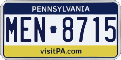 PA license plate MEN8715