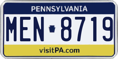PA license plate MEN8719