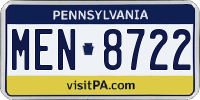 PA license plate MEN8722