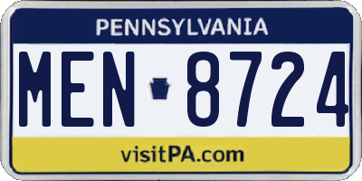 PA license plate MEN8724
