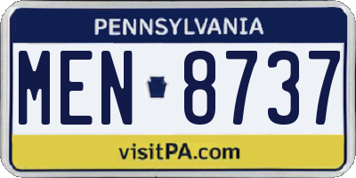 PA license plate MEN8737