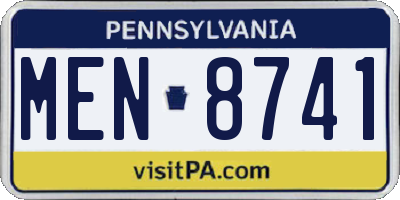 PA license plate MEN8741