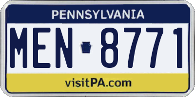 PA license plate MEN8771