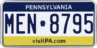 PA license plate MEN8795