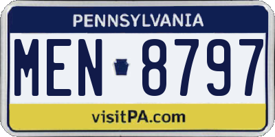PA license plate MEN8797