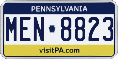 PA license plate MEN8823