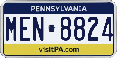 PA license plate MEN8824