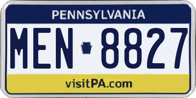 PA license plate MEN8827