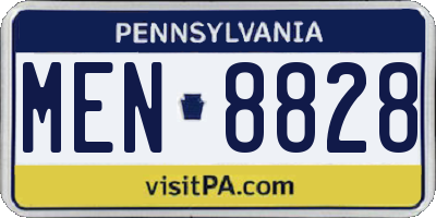 PA license plate MEN8828