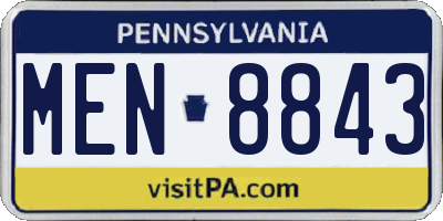 PA license plate MEN8843