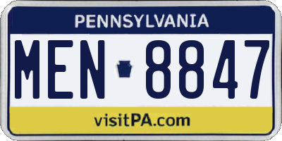 PA license plate MEN8847