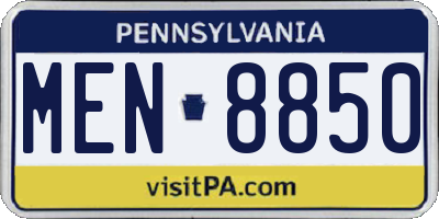PA license plate MEN8850