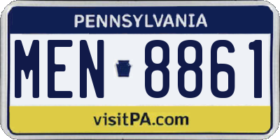 PA license plate MEN8861