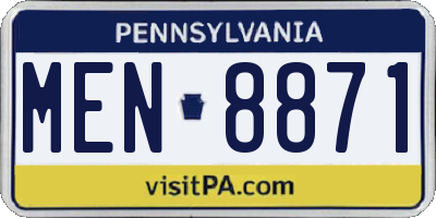 PA license plate MEN8871