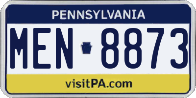PA license plate MEN8873