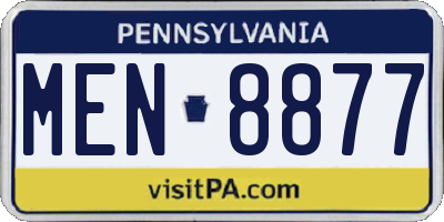 PA license plate MEN8877