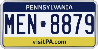 PA license plate MEN8879