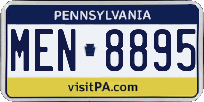 PA license plate MEN8895